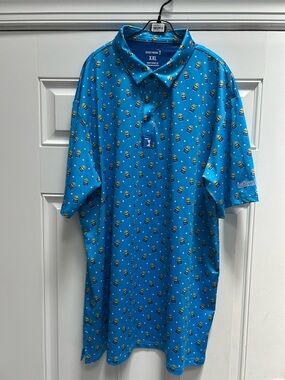 Bogey Bros  Men's Bright Blue Short-Sleeve golf shirt